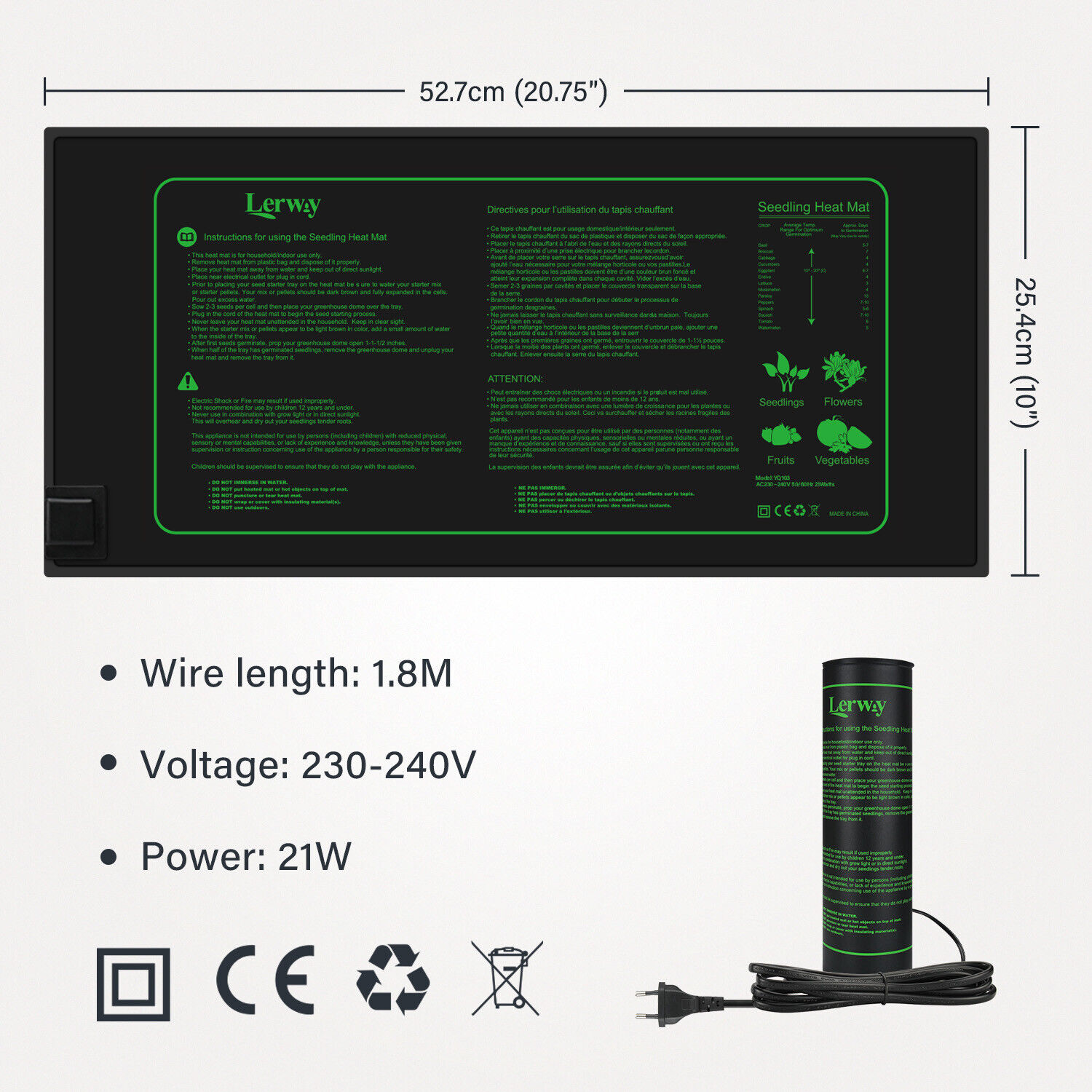 LERWAY 21W Seedling Heating Ma - Seedling Heat Pad incelemesi ve fiyatı
