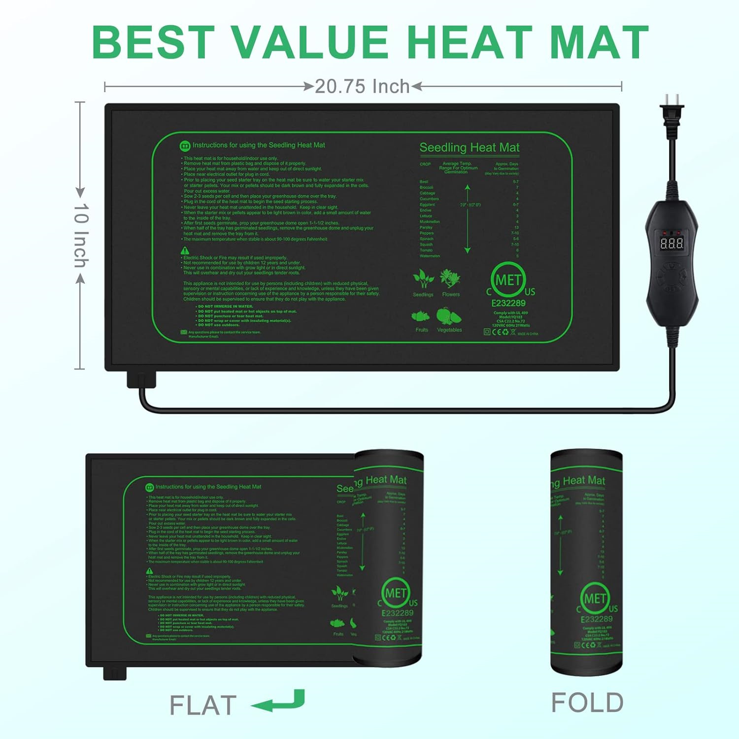 Seedling Heat Mat With Digital - Seedling Heat Pad incelemesi ve fiyatı